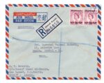 1958 Kuwait Ahmadi Registered air Mail cover to India