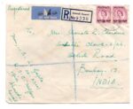 Registered Airmail Cover Ahmadi Kuwait To India 1958