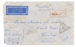 Kuwait Registered airmail to India 1941