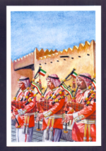 A Special Official Postcard of picture bagpipes music Kuwait National day 2025